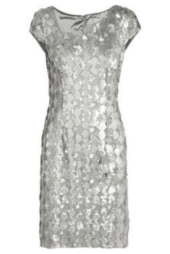 Sequin-embellished tulle mini dress