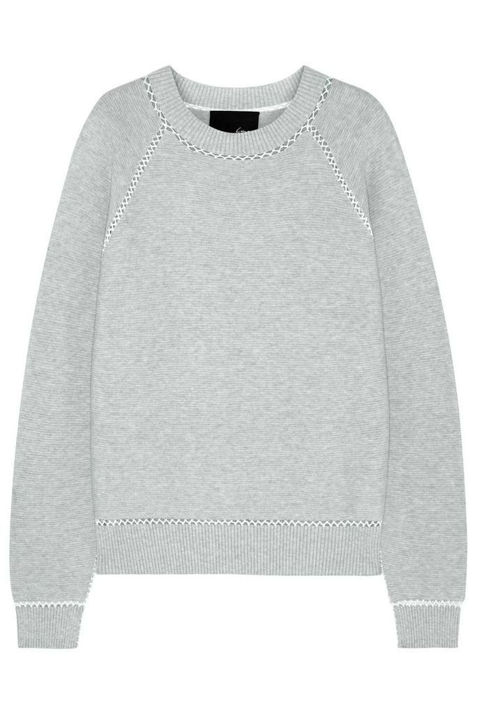 Line - Warwick Ribbed Cotton-blend Sweater - Light gray