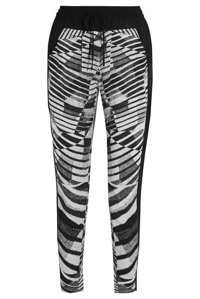 DKNY - Zebra-print Voile Tapered Pants - Black