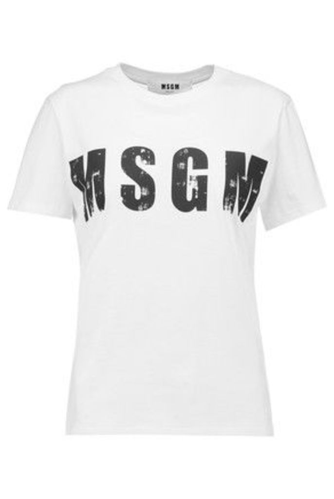 MSGM - Printed Cotton-jersey T-shirt - White
