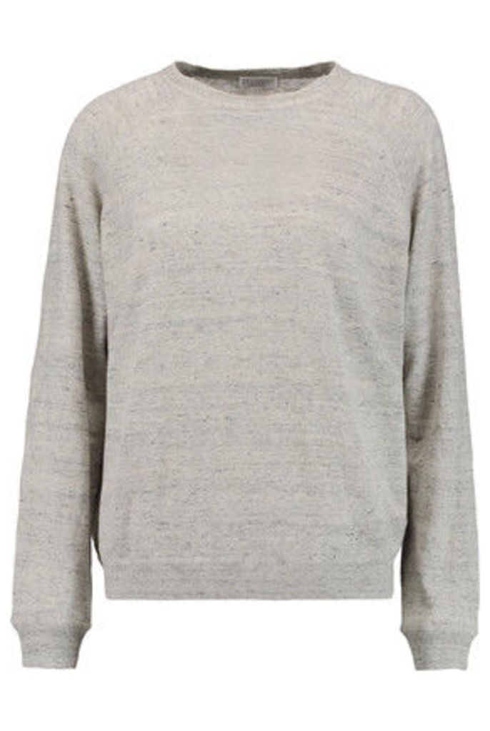 Brunello Cucinelli - Metallic Linen-blend Sweater - Light gray