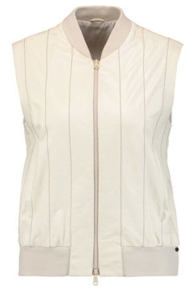 Brunello Cucinelli - Bead-embellished Leather Vest - Off-white