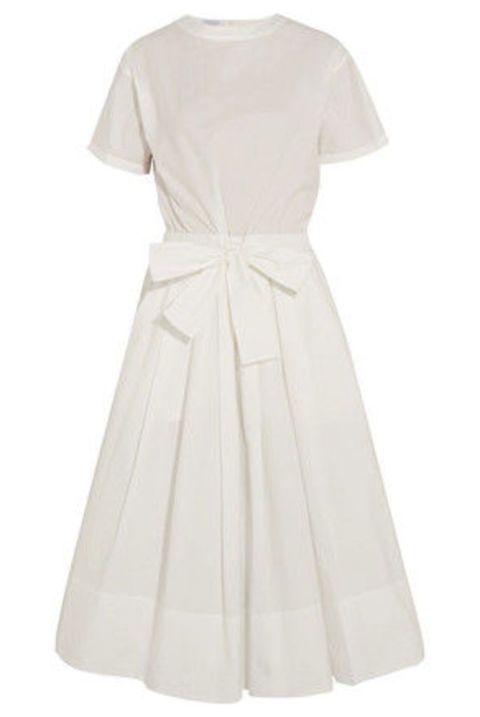Brunello Cucinelli - Cotton-blend Poplin Midi Dress - White