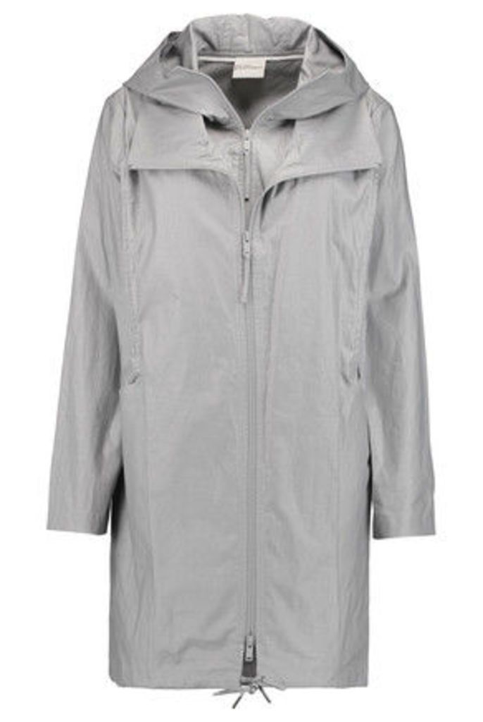 DKNY - Coated Linen And Cotton-blend Hooded Jacket - Gray