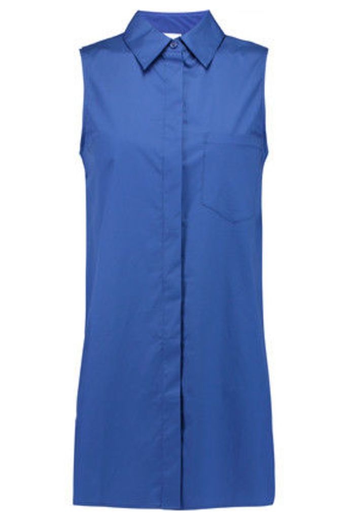 DKNY - Layered Cotton-blend Top - Bright blue