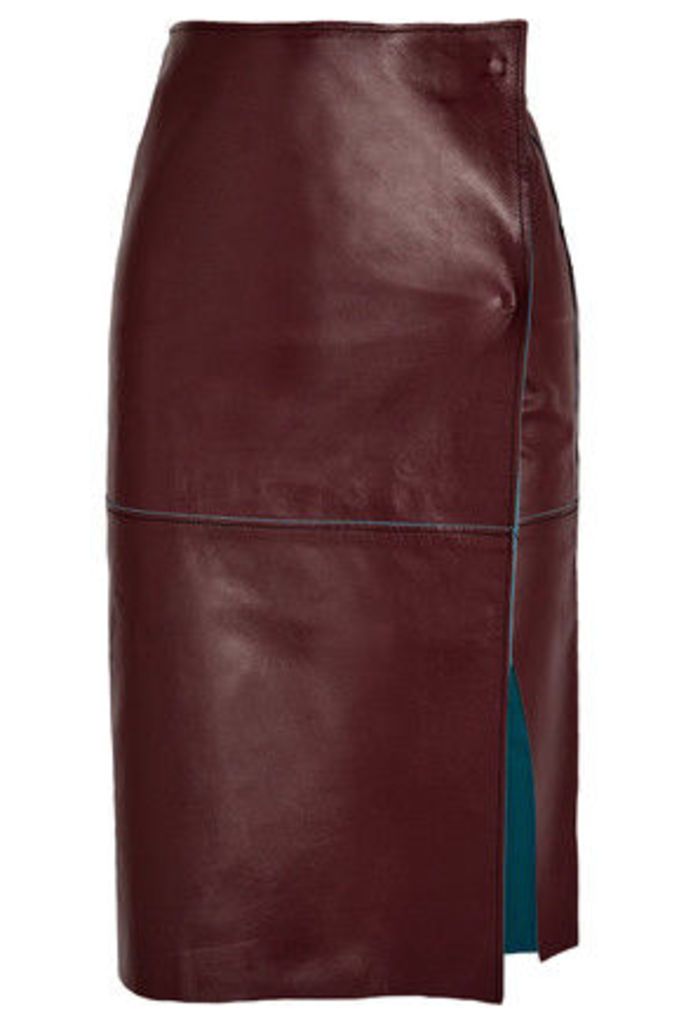 By Malene Birger - Leather Wrap Skirt - Burgundy