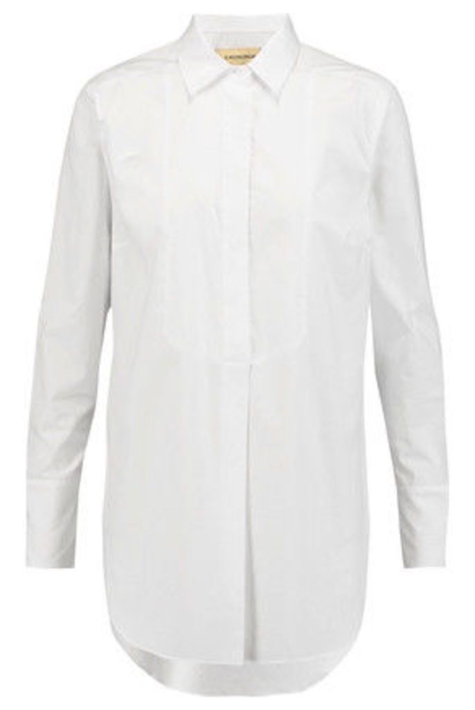 By Malene Birger - Rianhi Silk Chiffon-paneled Cotton-poplin Shirt - White