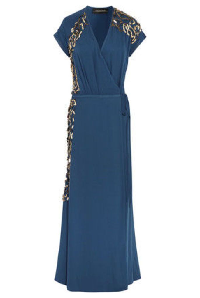 By Malene Birger - Wynona Embellished Crepe Maxi Dress - Storm blue