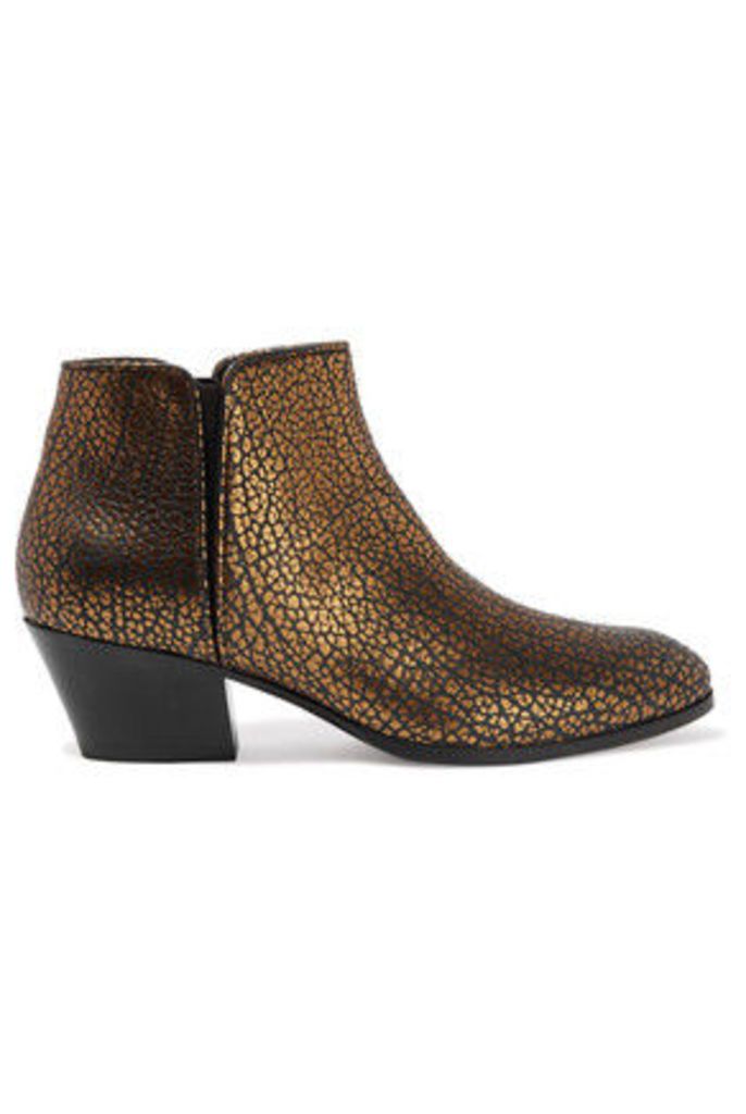 Giuseppe Zanotti - Metallic Printed Textured-leather Ankle Boots - Gold