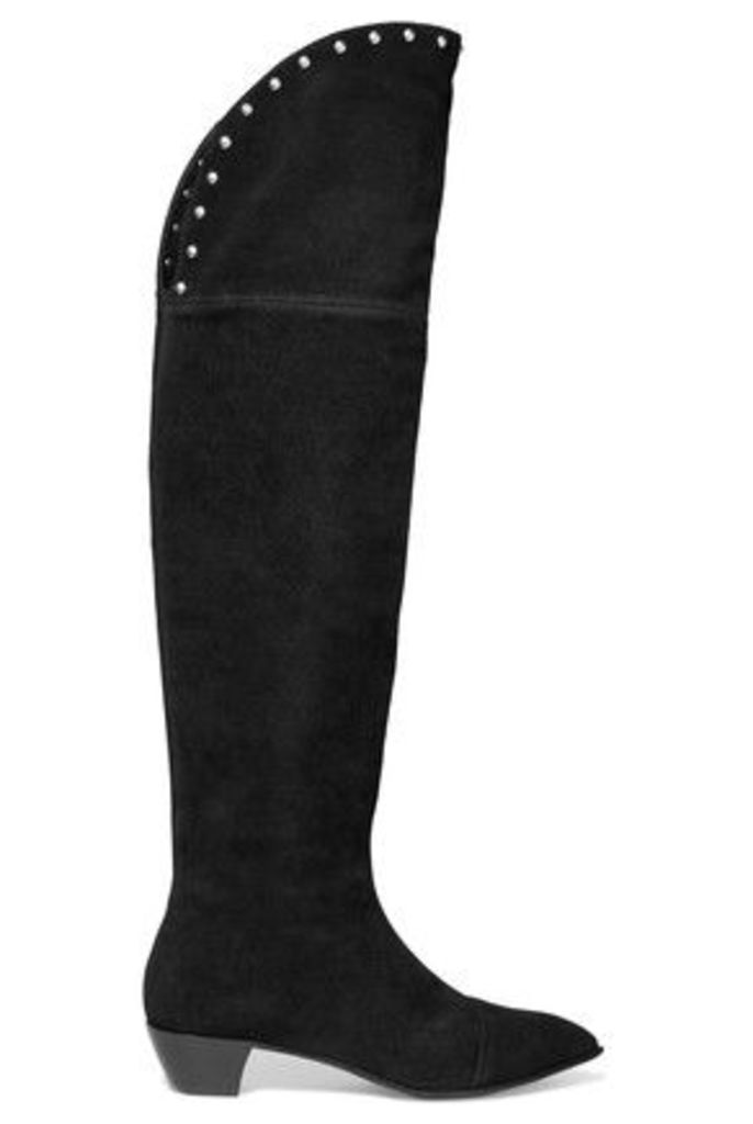 Marc by Marc Jacobs - Lula Studded Suede Knee Boots - Black