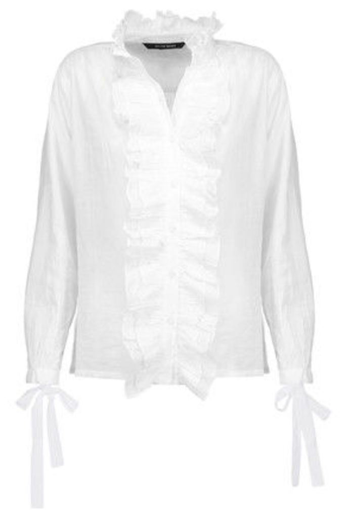 W118 by Walter Baker - Sonia Ruffled Cotton-broadcloth Top - White