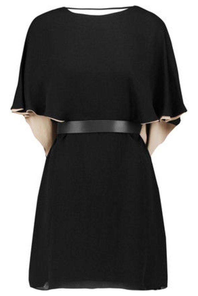 Halston Heritage - Draped Crepe Mini Dress - Black