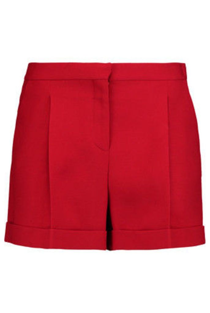Valentino - Wool And Silk-blend Crepe Shorts - Red