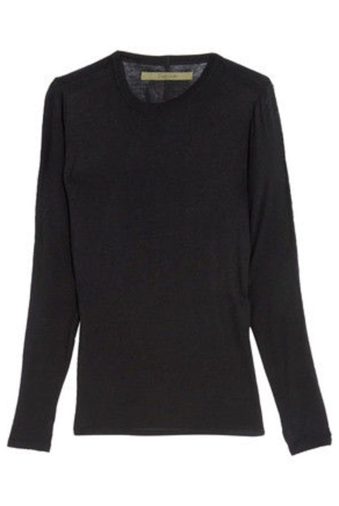 ENZA COSTA - Ribbed Stretch-jersey Top - Black