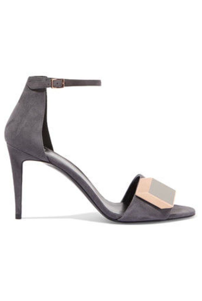 Pierre Hardy - Embellished Suede Sandals - Anthracite
