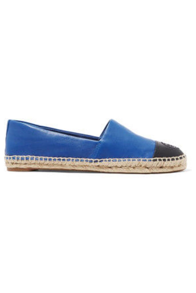 Tory Burch - Two-tone Leather Espadrilles - Cobalt blue