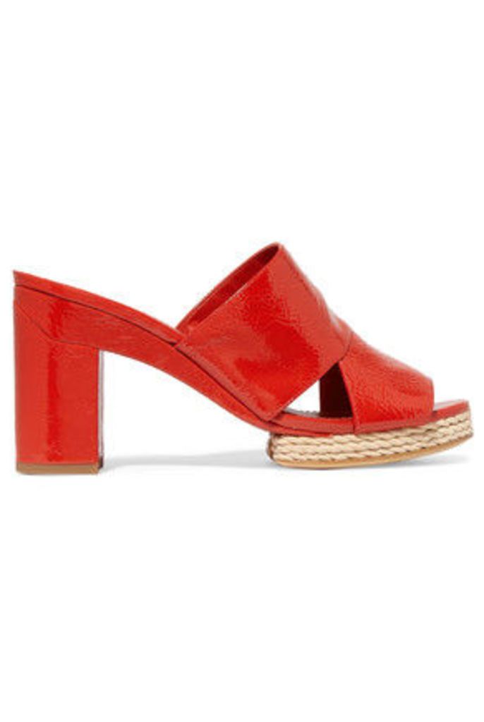 Tory Burch - Varenna Patent-leather Mules - Red