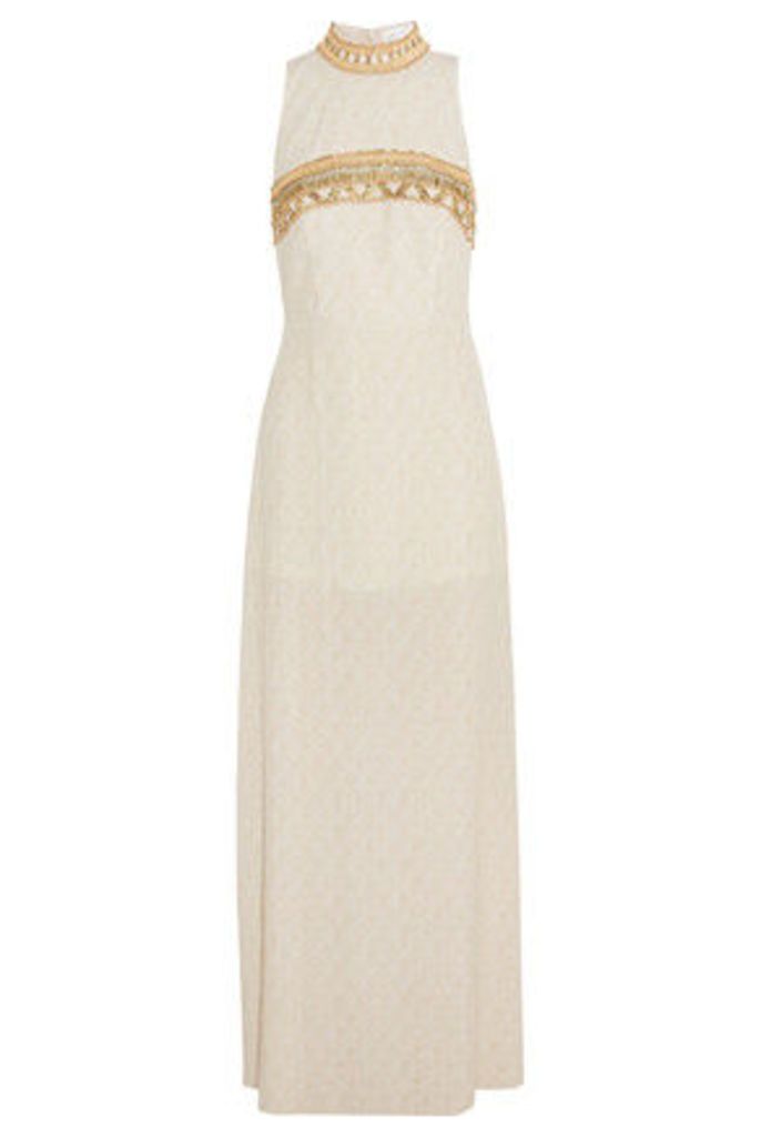 Camilla - Bead And Sequin-embellished Printed Crepe Maxi Dress - Ivory