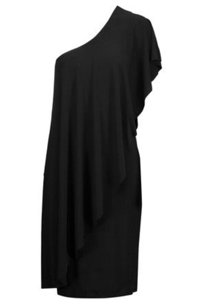 Norma Kamali - One-shoulder Ruffled Stretch-jersey Dress - Black