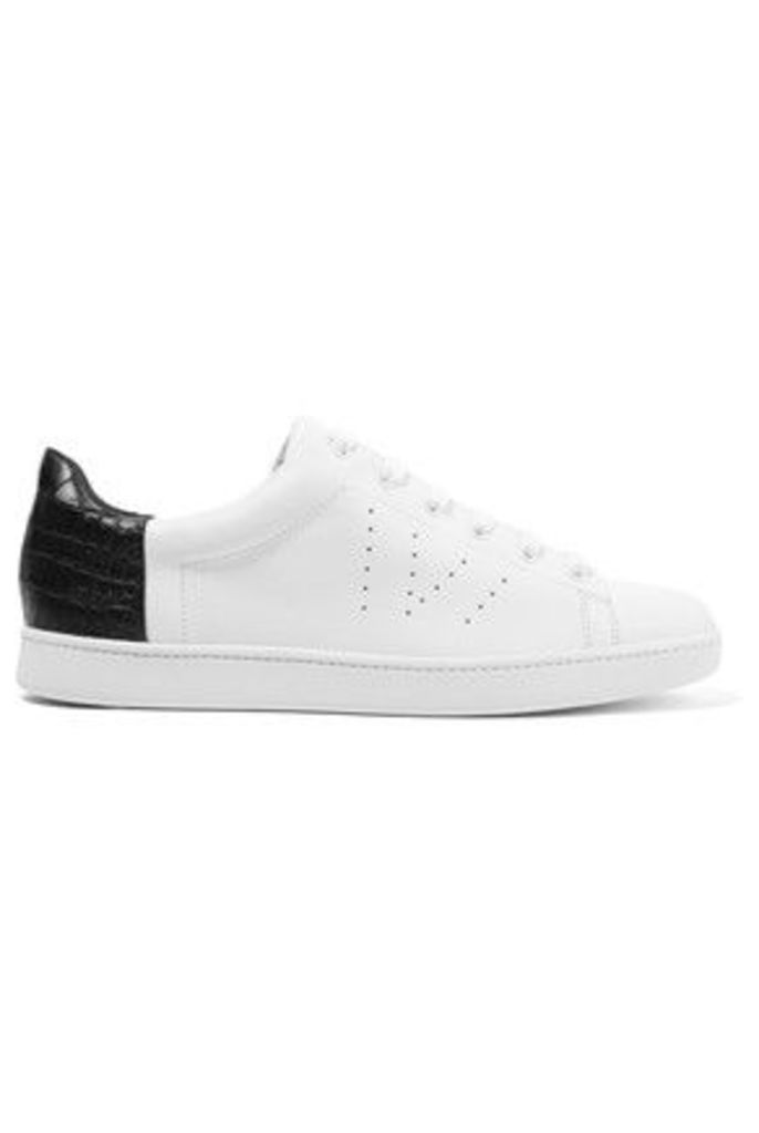 Vince - Paneled Croc-effect And Smooth Leather Sneakers - White