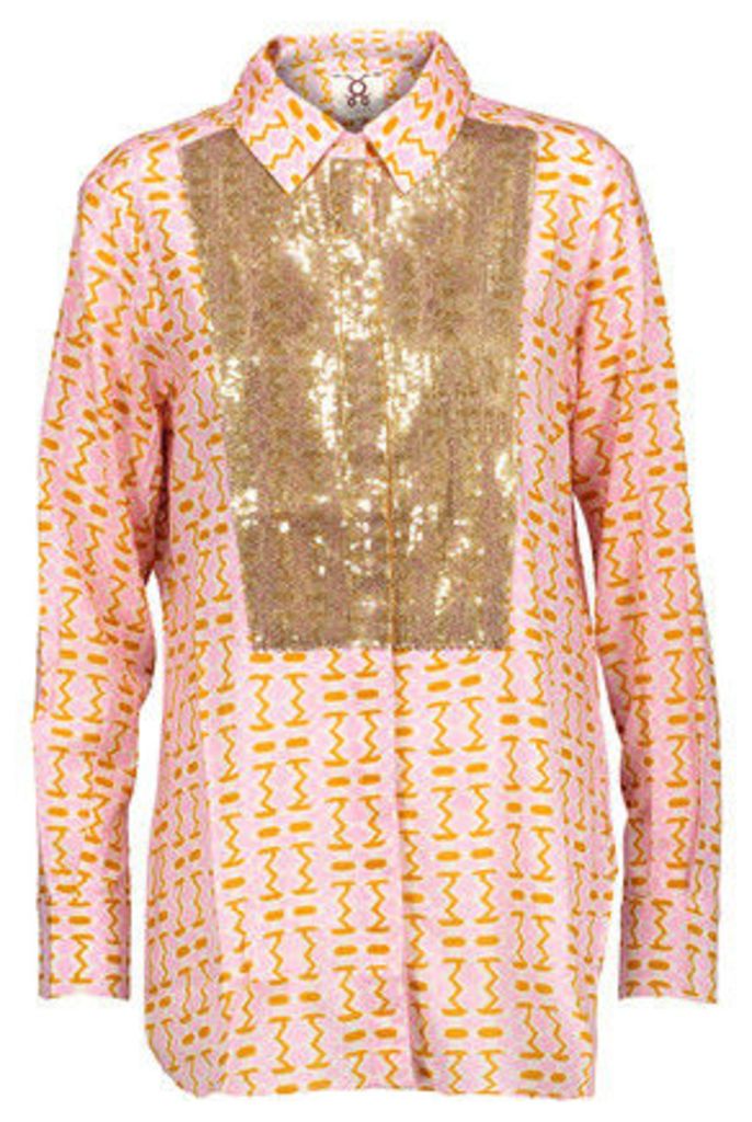 Figue - Lamu Sequin-embellished Printed Cotton-blend Gauze Shirt - Multi