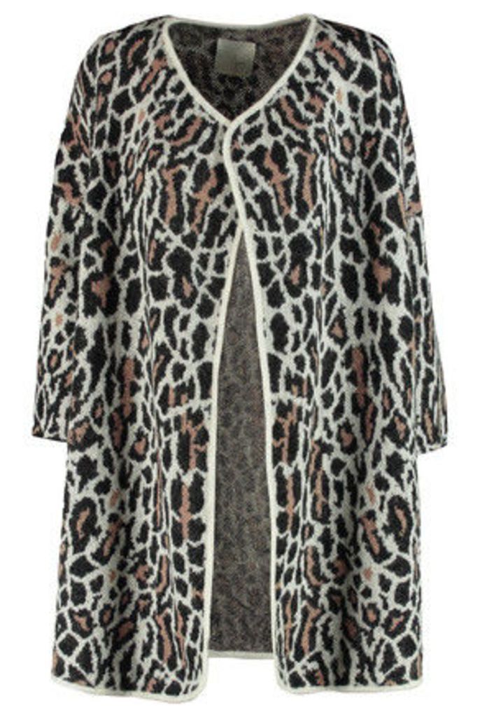Joie - Berit Leopard Jacquard-knit Wool-blend Cardigan - Ivory