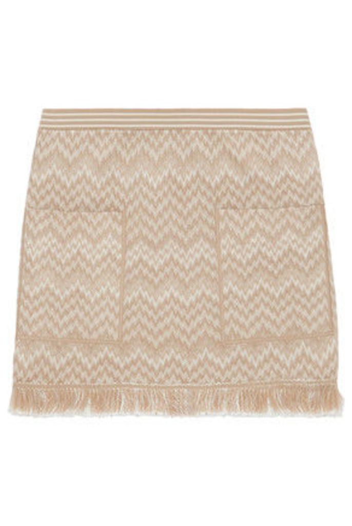 Missoni - Fringed Wool-blend Crochet-knit Mini Skirt - Sand