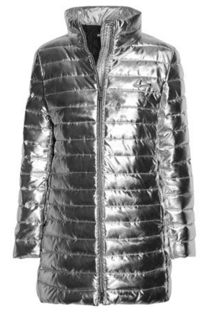 Love Moschino - Metallic Quilted Shell Jacket - Silver