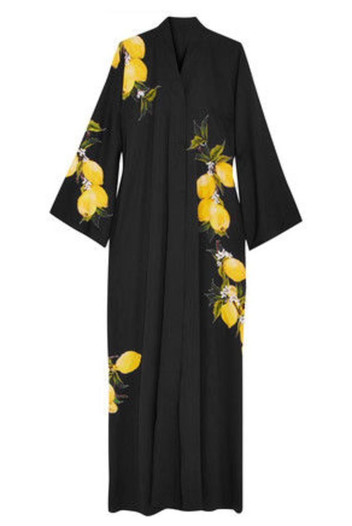 Dolce & Gabbana - Printed Silk-blend Maxi Dress - Black