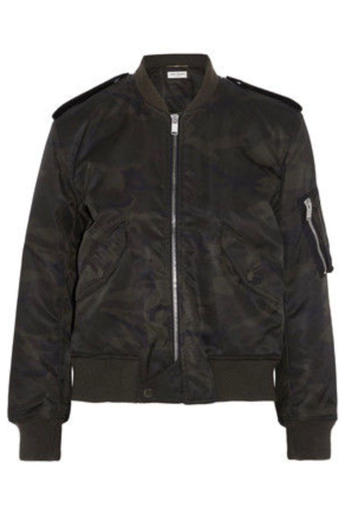 Saint Laurent - Camouflage-print Shell Bomber Jacket - Army green