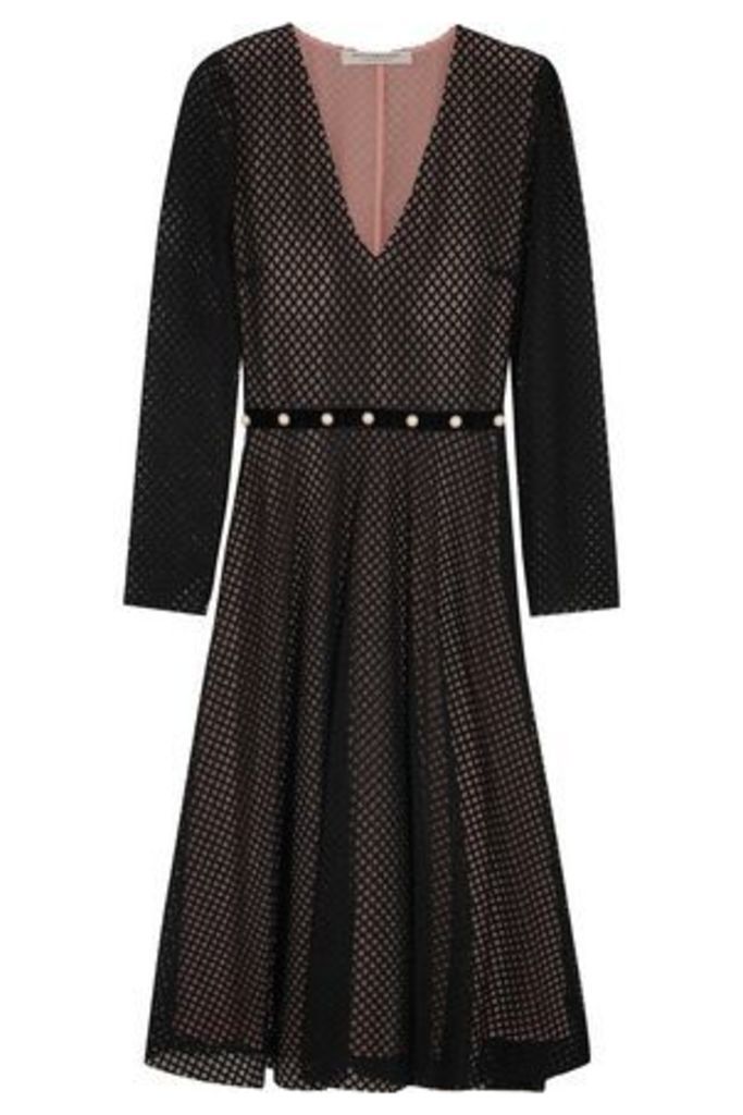 Philosophy Di Lorenzo Serafini Woman Faux Pearl-embellished Cotton-blend Lace Dress Black Size 38