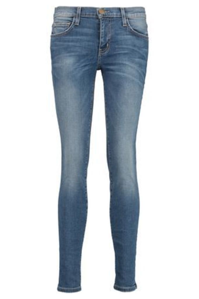 Current/elliott Woman The Ankle Skinny Mid-rise Cropped Jeans Mid Denim Size 25