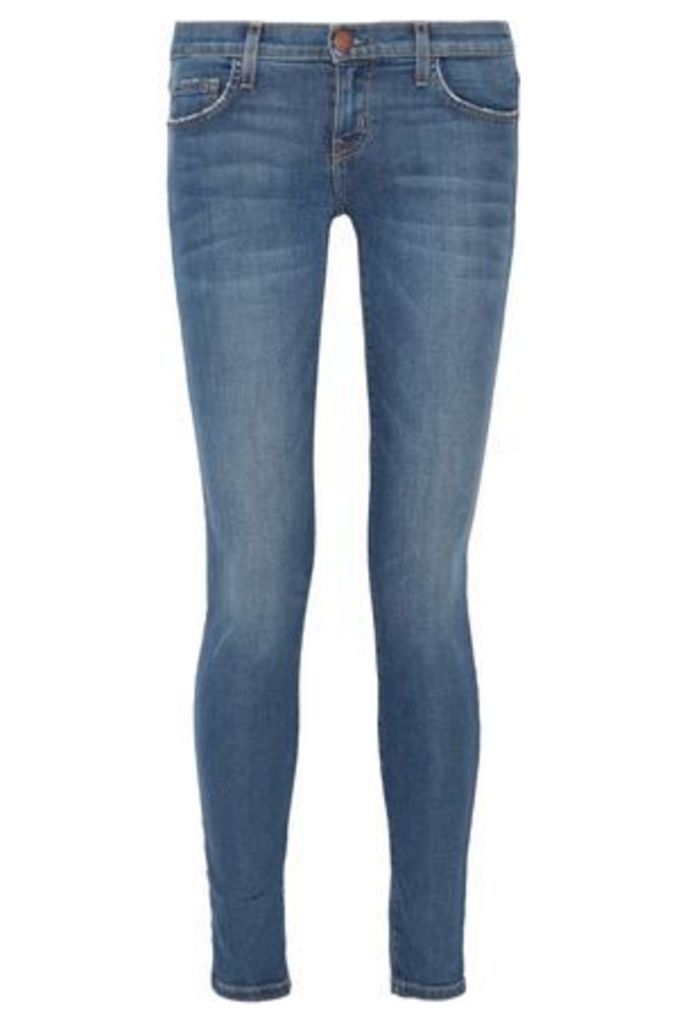 Current/elliott Woman The Ankle Mid-rise Skinny Jeans Mid Denim Size 28