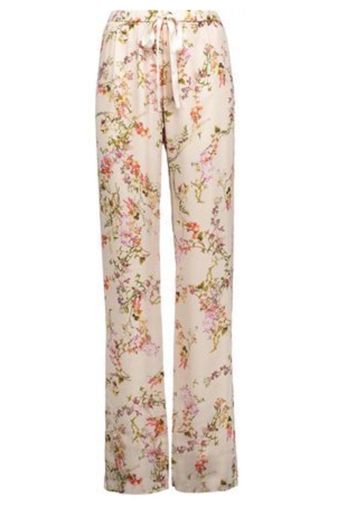 Alexis Woman Seraphine Floral-print Satin Wide-leg Pants Multicolor Size S
