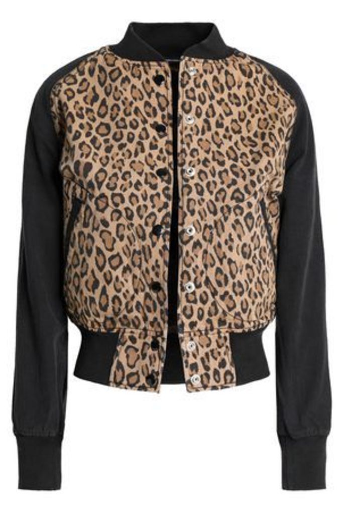 R13 Woman Leopard-print Cotton-canvas Bomber Jacket Animal Print Size S