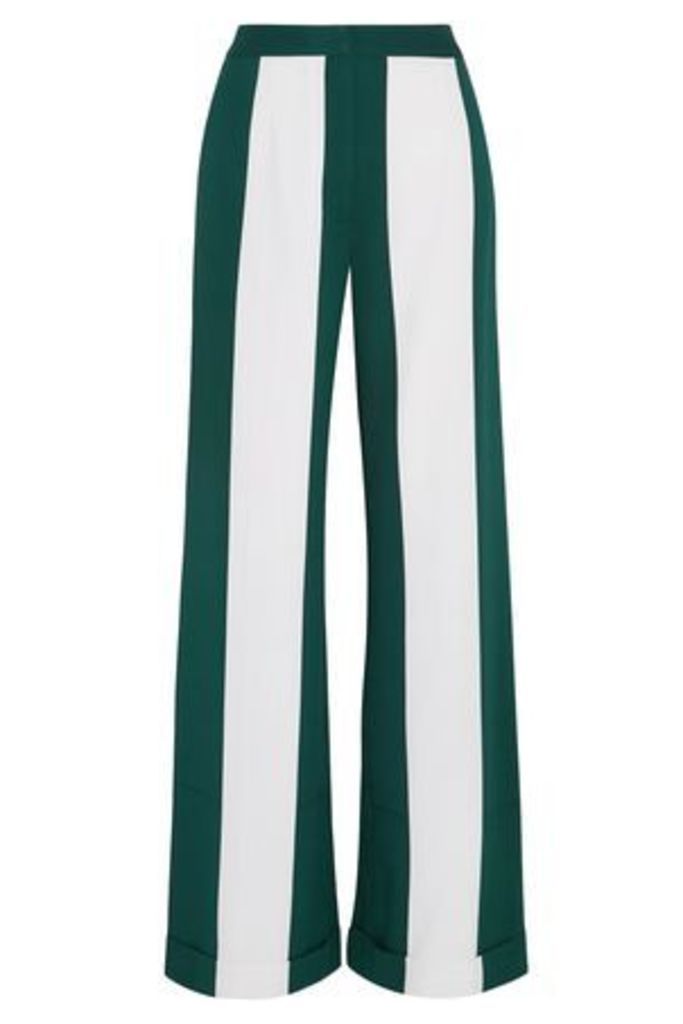 Monse Woman Striped Silk-blend Wide-leg Pants Forest Green Size 2