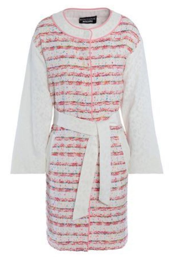 Boutique Moschino Woman Lace-paneled Tweet Jacket White Size 42