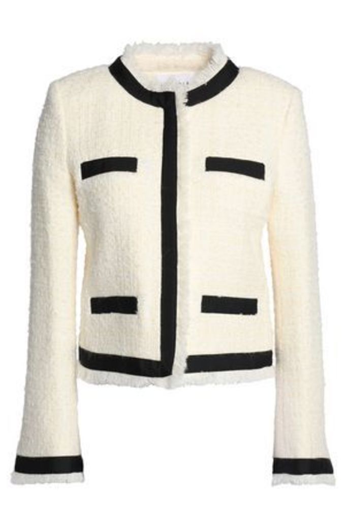 Claudie Pierlot Woman Frayed BouclÃ©-tweed Jacket Ecru Size 40