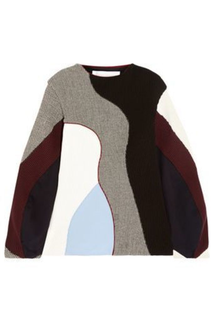 Victoria Beckham Woman Color-block Ribbed-knit Sweater Multicolor Size 1