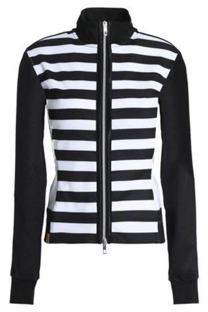 Monreal London Woman Striped Mesh Jacket Black Size S