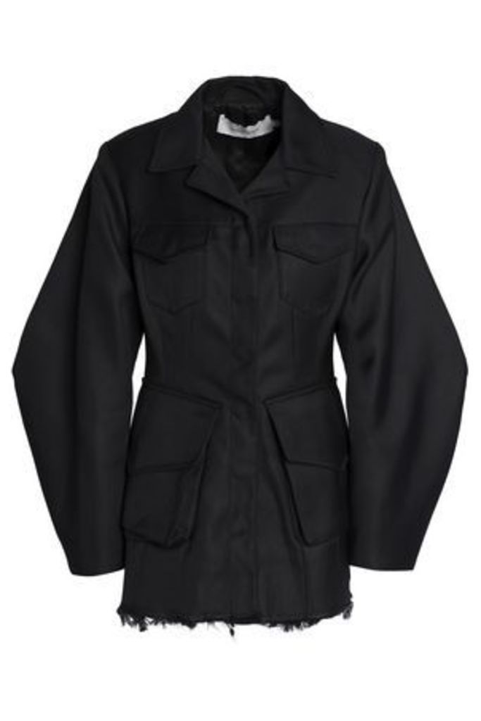 Marques' Almeida Woman Frayed Twill Jacket Black Size XS