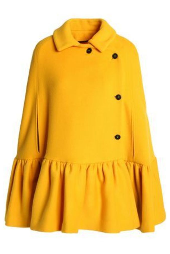 Msgm Woman Double-breasted Wool-blend Cape Marigold Size 40