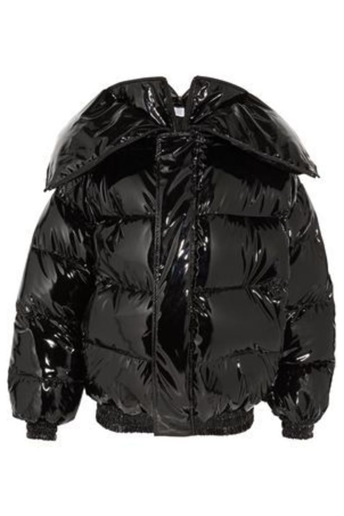 Vetements Woman Glossed Quilted Down Jacket Black Size L