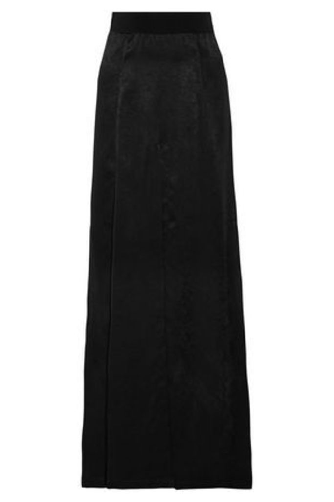 Ann Demeulemeester Woman Pleated Satin Maxi Skirt Black Size 40