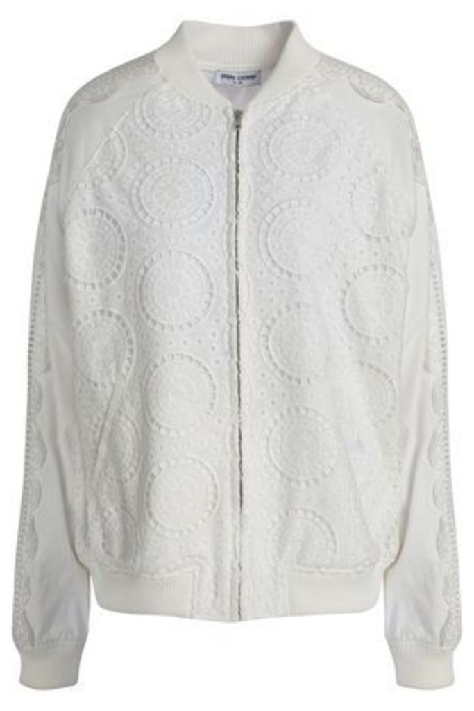 Opening Ceremony Woman Broderie Anglaise Cotton Bomber Jacket White Size L
