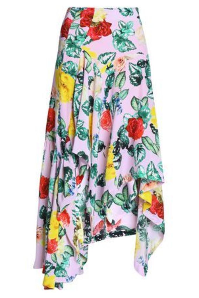 Preen By Thornton Bregazzi Woman Asymmetric Silk Crepe De Chine Skirt Pink Size XS