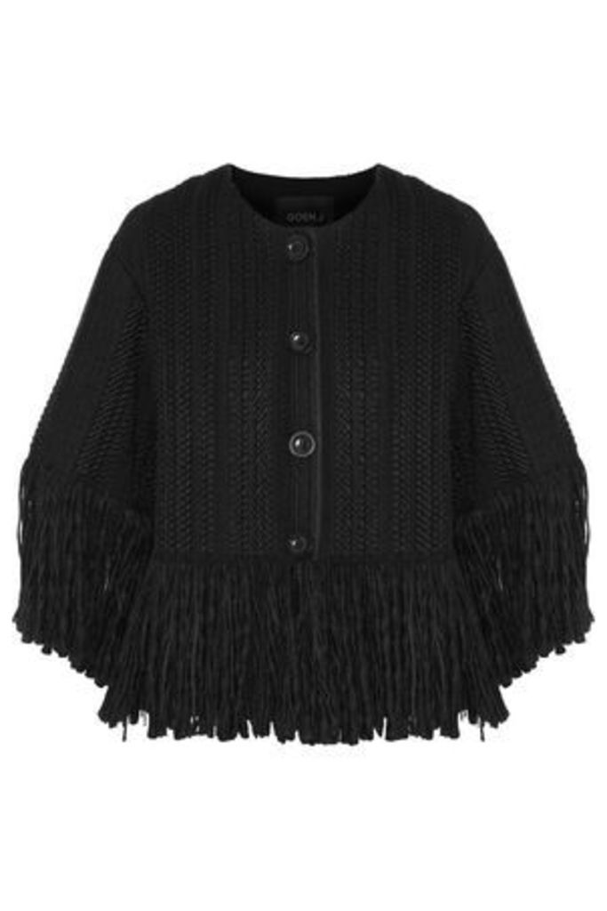 Goen.j Woman Fringe-trimmed BouclÃ© Jacket Black Size M