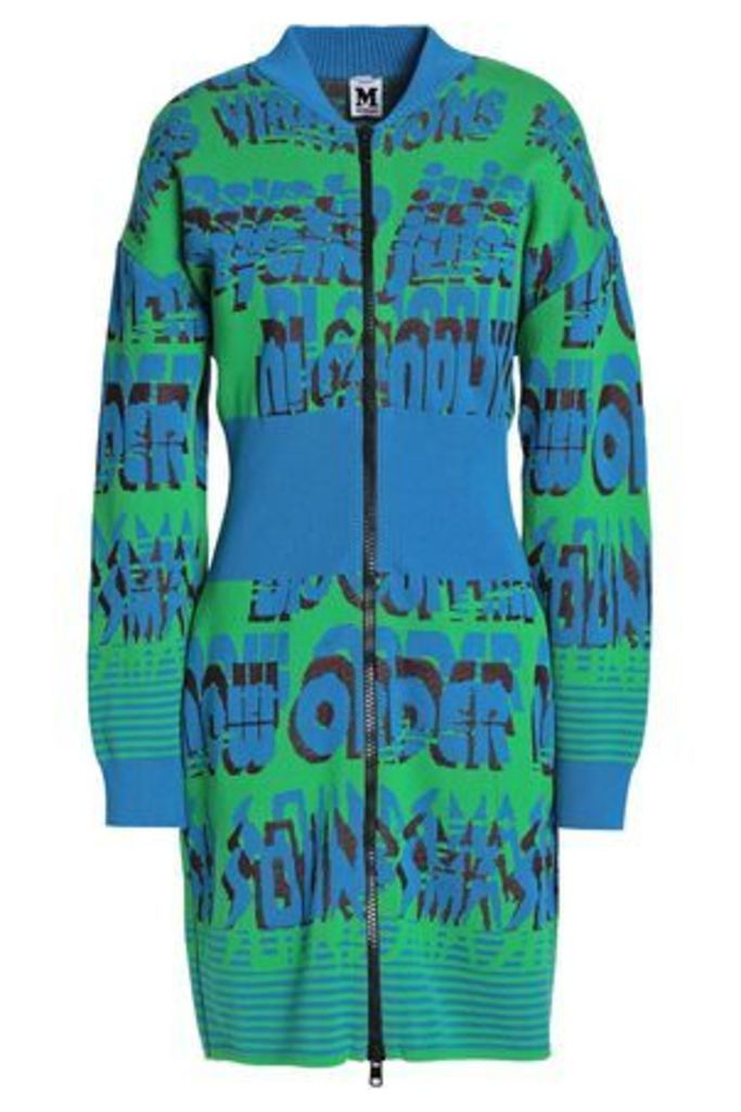M Missoni Woman Cotton-blend Jacquard Jacket Blue Size M