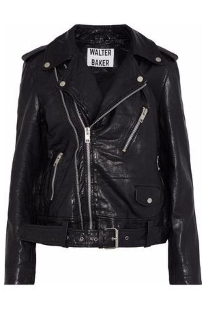 W118 By Walter Baker Woman Kingsley Crinkled-leather Biker Jacket Black Size S