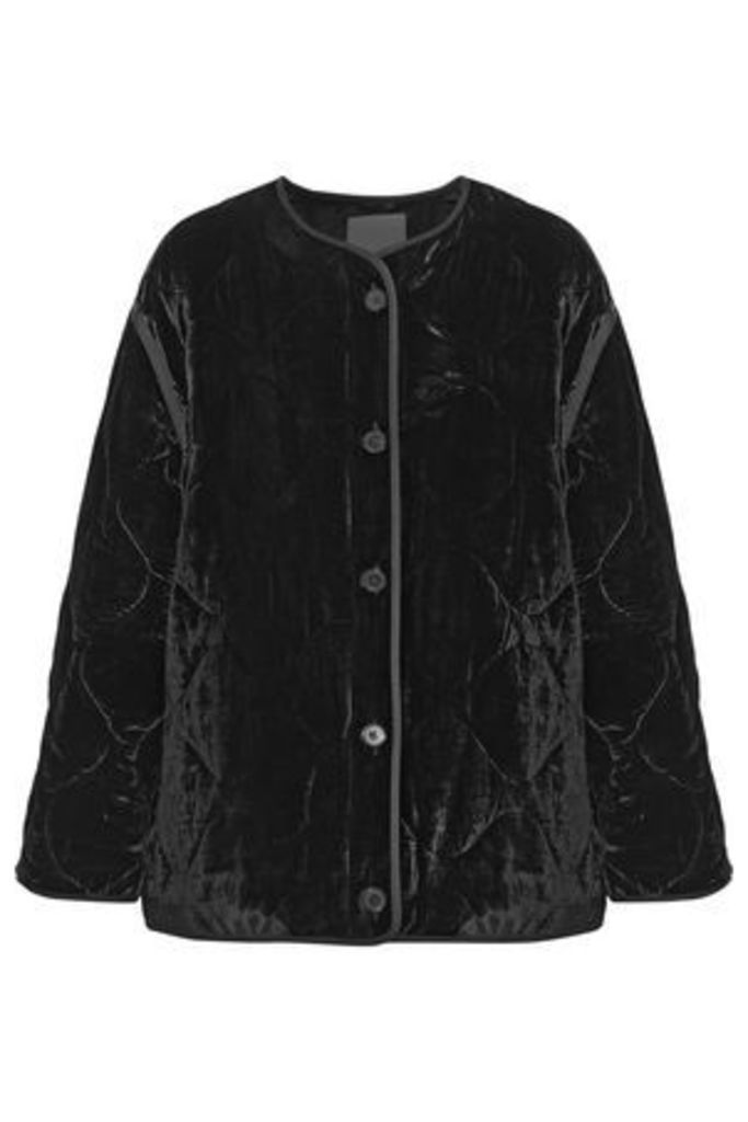 Sandro Woman Jacky Quilted Velvet Jacket Black Size 3